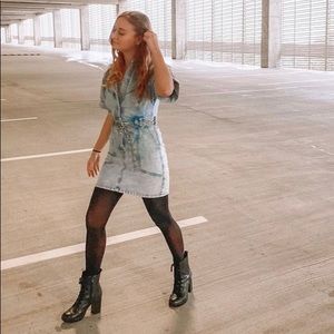 Topshop Acid Wash Denim Dress